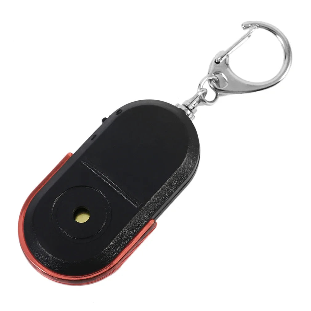 SmartFind anti-lost car key finder with whistle activation, loud beep, and built-in LED flashlight.