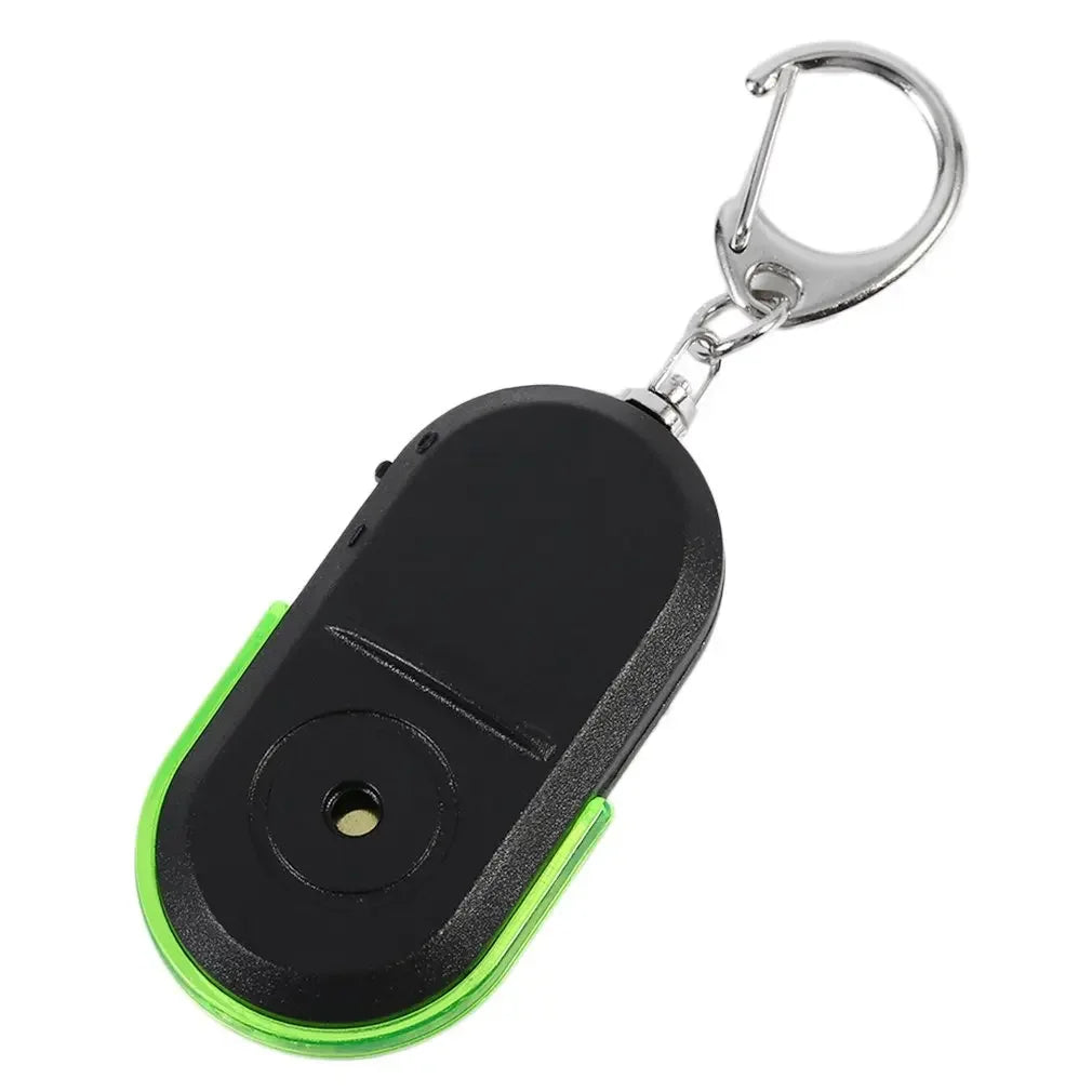 SmartFind anti-lost car key finder with whistle activation, loud beep, and built-in LED flashlight.