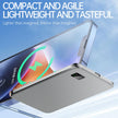 Ultra-thin magnetic wireless power bank with LED display for iPhone, Samsung, and AirPods.