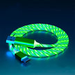 GlowCharge 3-in-1 LED fast charging cable with USB-C, Lightning, and Micro USB connectors.